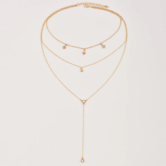 New Gold Star Layered Necklace - Picture 4 of 6